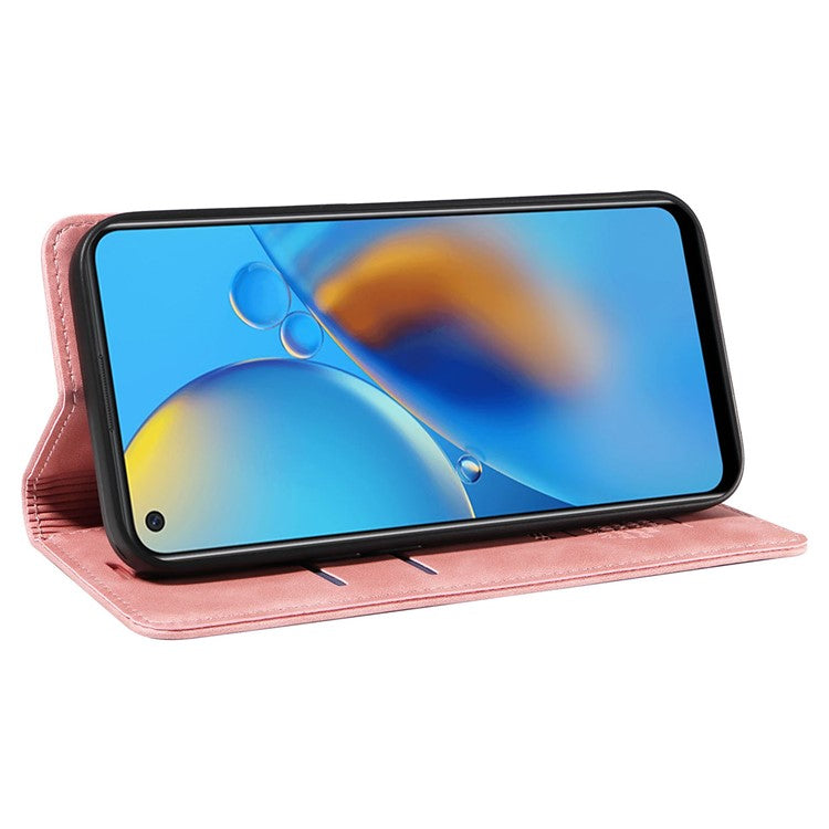 BETOPNICE 003 For Oppo A74 4G / F19 / F19s / A95 4G / Reno6 Lite RFID Blocking Flip Stand Leather Phone Case Wallet Cover - Pink