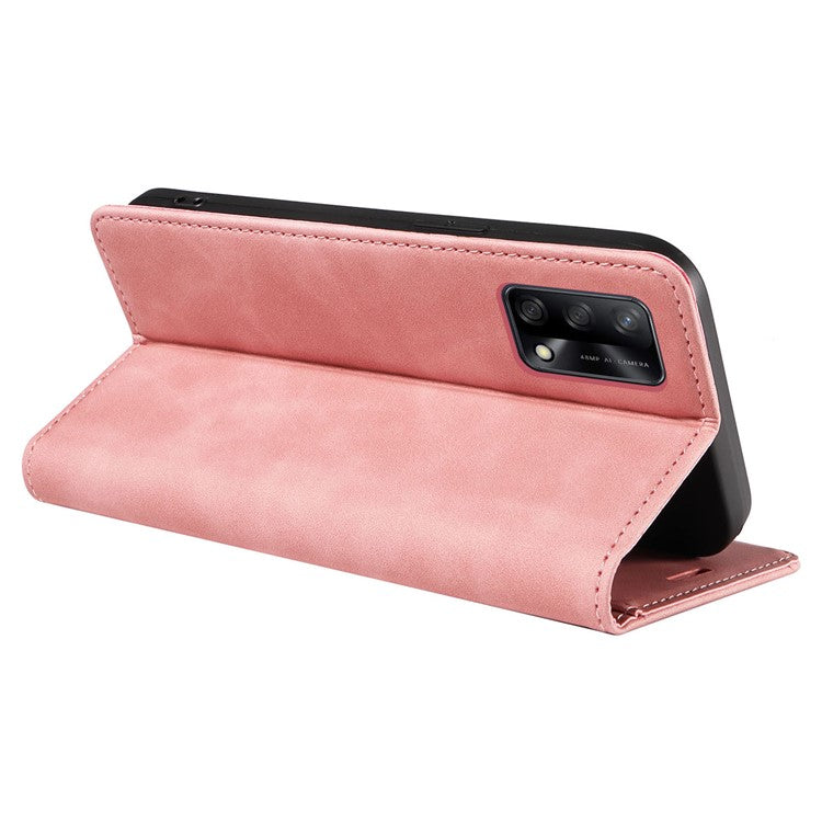 BETOPNICE 003 For Oppo A74 4G / F19 / F19s / A95 4G / Reno6 Lite RFID Blocking Flip Stand Leather Phone Case Wallet Cover - Pink
