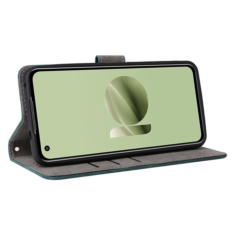 For Asus Zenfone 10 5G / Zenfone 9 5G Phone Case Wallet Stand Magnetic PU Leather RFID Blocking Cover with Strap - Green