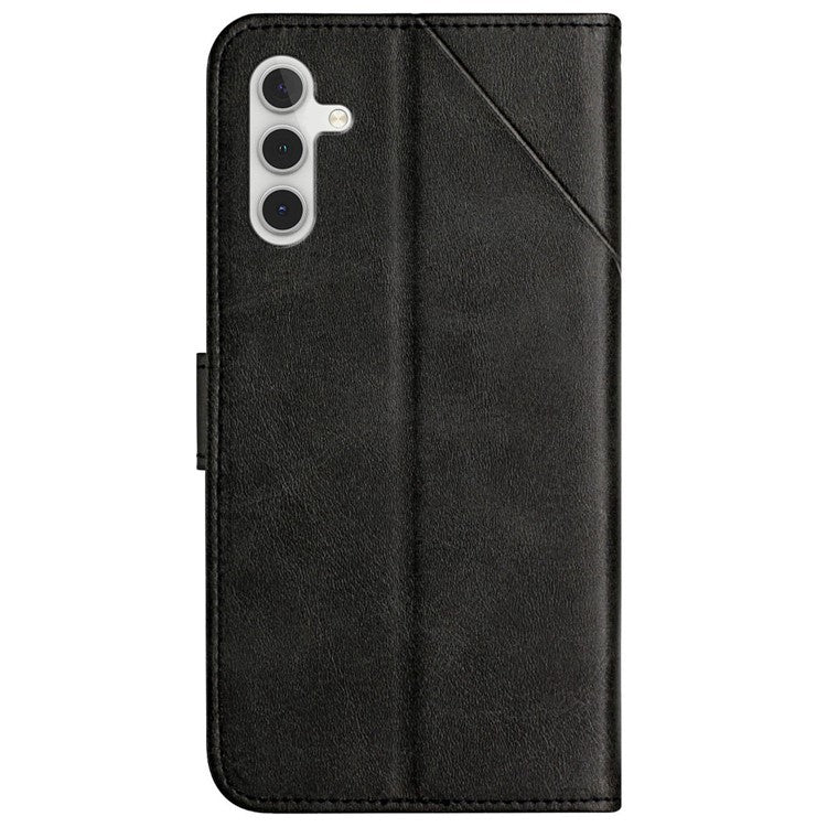 Leather Phone Cover for Samsung Galaxy S23 FE , Wallet Stand Imprinted Phone Case - Black