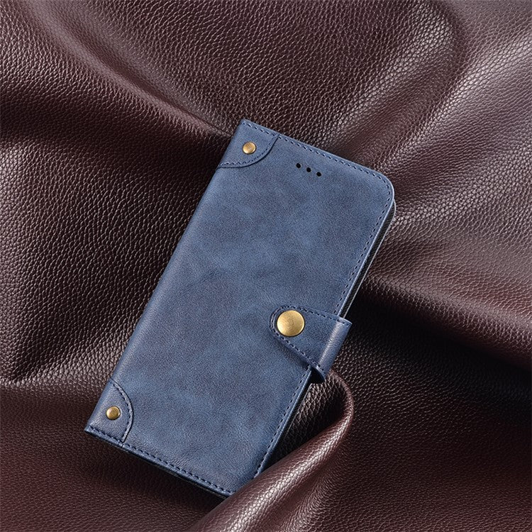 IDEWEI Shockproof Case for Asus Zenfone 10 5G Anti-Scratch PU Leather Wallet Phone Cover - Blue