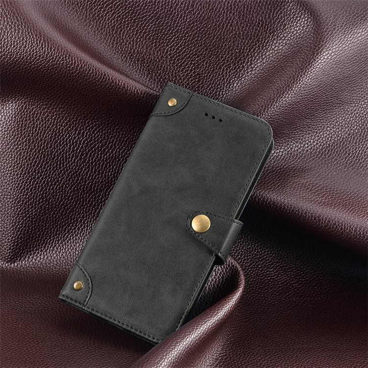 IDEWEI Shockproof Case for Asus Zenfone 10 5G Anti-Scratch PU Leather Wallet Phone Cover - Black