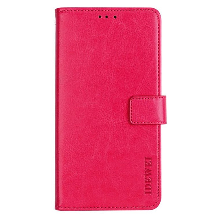 IDEWEI Wallet Phone Case for Asus Zenfone 10 5G Crazy Horse Texture Anti-Drop Leather Flip Cover - Rose