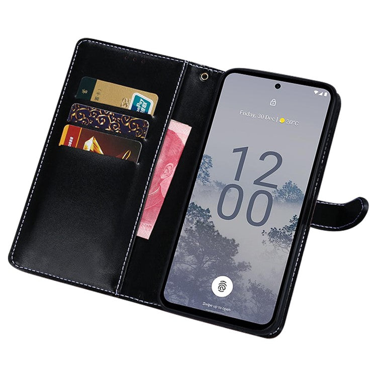 IDEWEI For Asus Zenfone 10 5G Wallet Phone Case Crocodile Texture Leather Phone Cover - Black