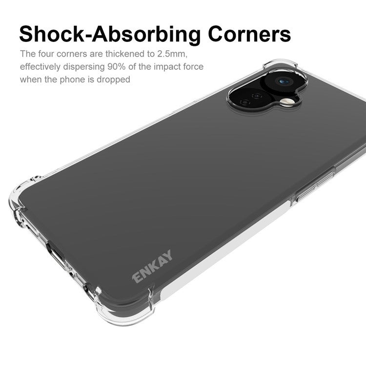 ENKAY HAT PRINCE For OnePlus Nord CE3 5G Anti-slip TPU Case Clear Phone Cover with High Aluminium-silicon Glass Screen Film