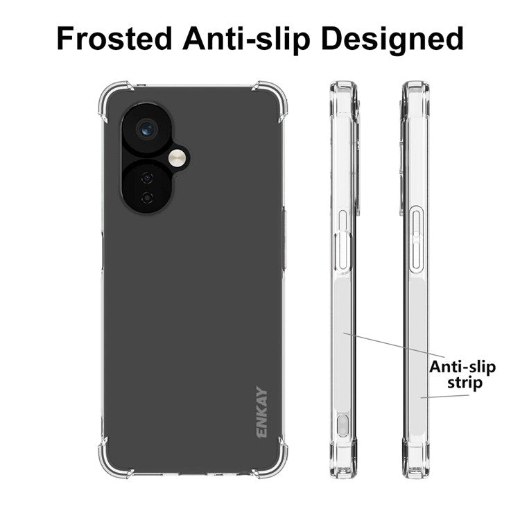 ENKAY HAT PRINCE For OnePlus Nord CE3 5G Anti-slip TPU Case Clear Phone Cover with High Aluminium-silicon Glass Screen Film