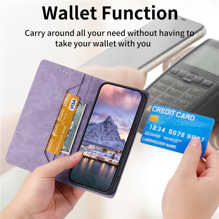 DF-05 For OnePlus Nord 3 5G / Ace 2V PU Leather Wallet Case RFID Blocking Stand Phone Cover - Purple