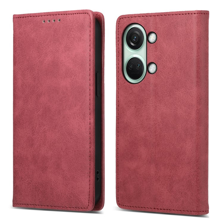 DF-05 For OnePlus Nord 3 5G / Ace 2V PU Leather Wallet Case RFID Blocking Stand Phone Cover - Red