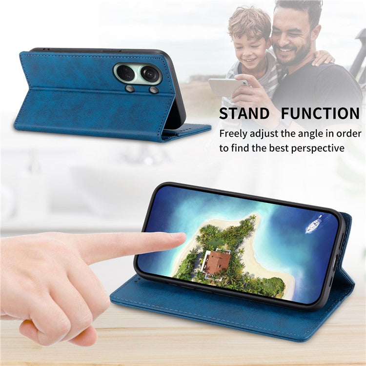 DF-05 For OnePlus Nord 3 5G / Ace 2V PU Leather Wallet Case RFID Blocking Stand Phone Cover - Blue