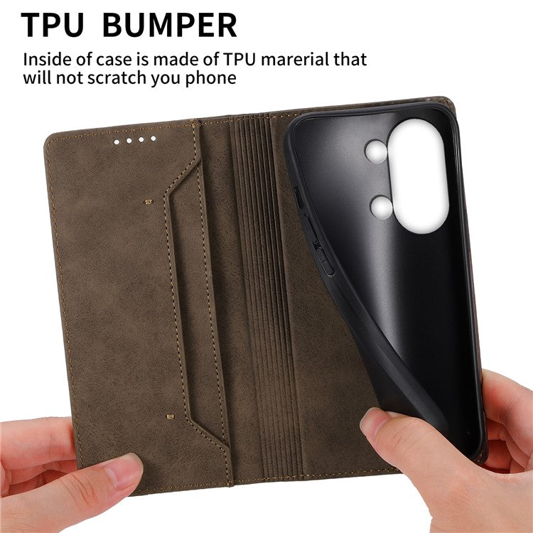 DF-05 For OnePlus Nord 3 5G / Ace 2V PU Leather Wallet Case RFID Blocking Stand Phone Cover - Brown