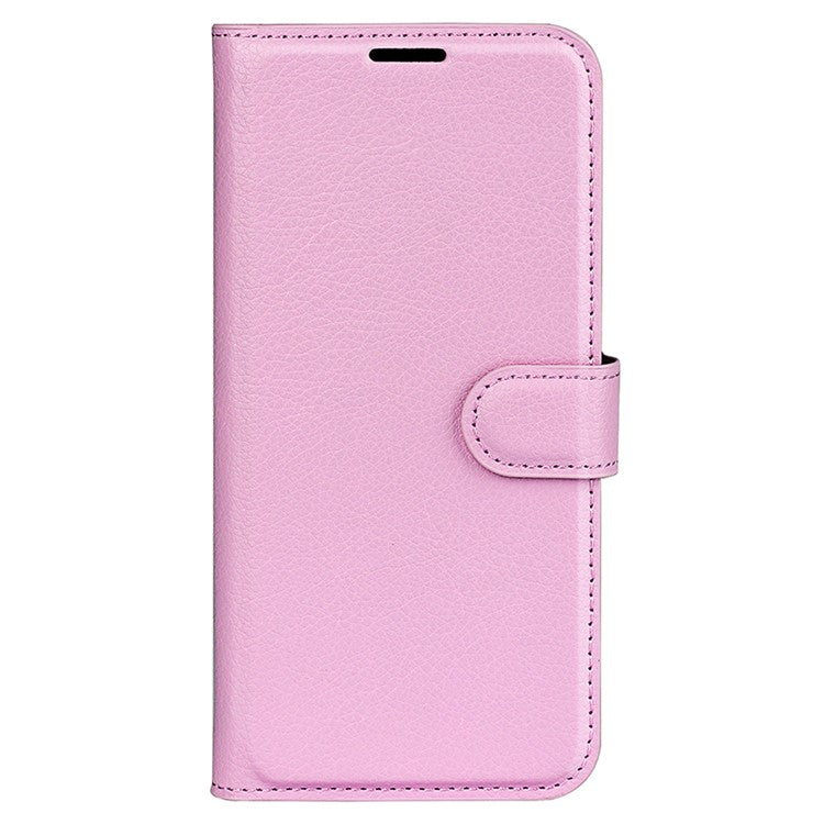 Litchi Texture Phone Case for Asus ROG Phone 7 5G , Wallet Phone Cover Stand PU Leather Shell - Pink