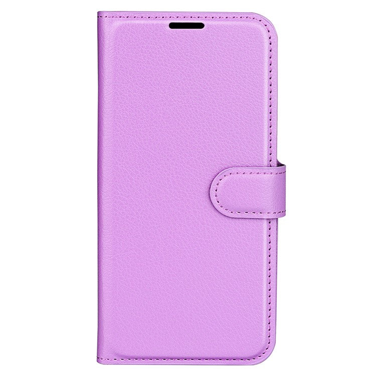 Litchi Texture Phone Case for Asus ROG Phone 7 5G , Wallet Phone Cover Stand PU Leather Shell - Purple