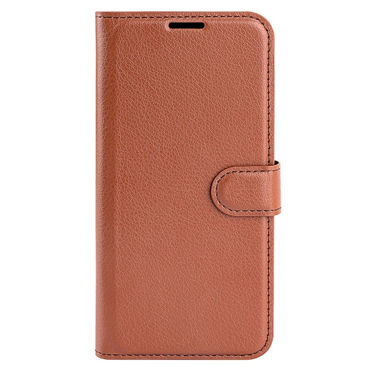 Litchi Texture Phone Case for Asus ROG Phone 7 5G , Wallet Phone Cover Stand PU Leather Shell - Brown
