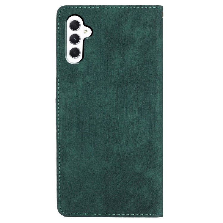 For Samsung Galaxy S23 FE Anti-Scratch Phone Shell PU Leather Wallet Case Stand Skin-touch Phone Cover - Green