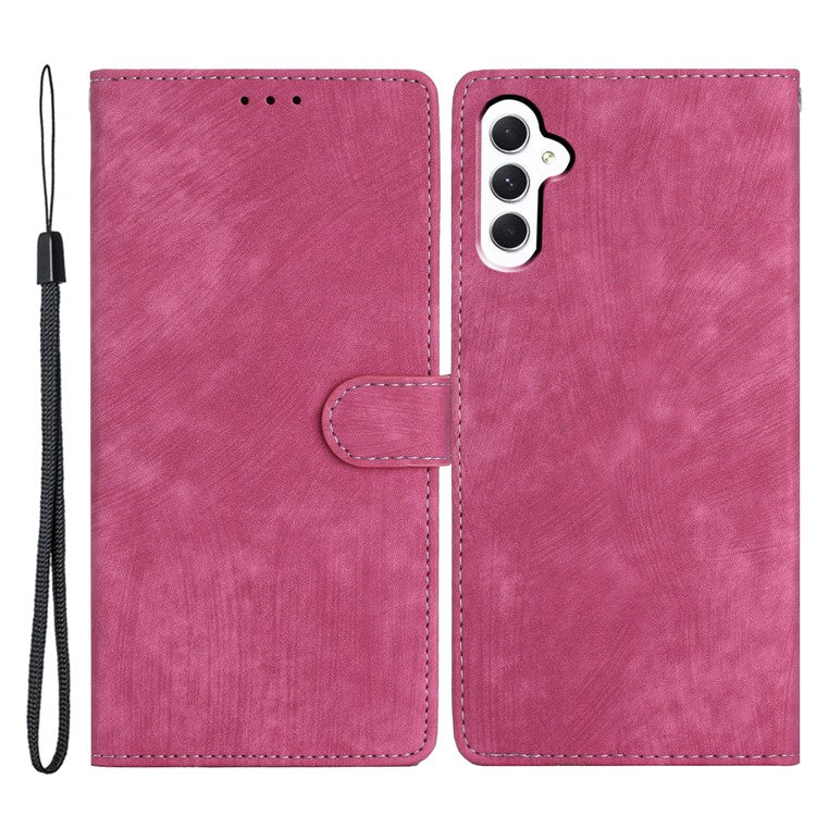 For Samsung Galaxy S23 FE Anti-Scratch Phone Shell PU Leather Wallet Case Stand Skin-touch Phone Cover - Rose