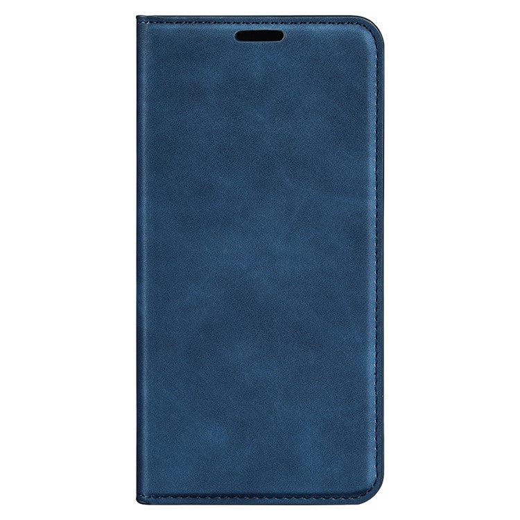Skin-touch Stand Cover for Oppo A1 5G / A98 5G PU Leather Wallet Smartphone Shell Flip Case - Blue