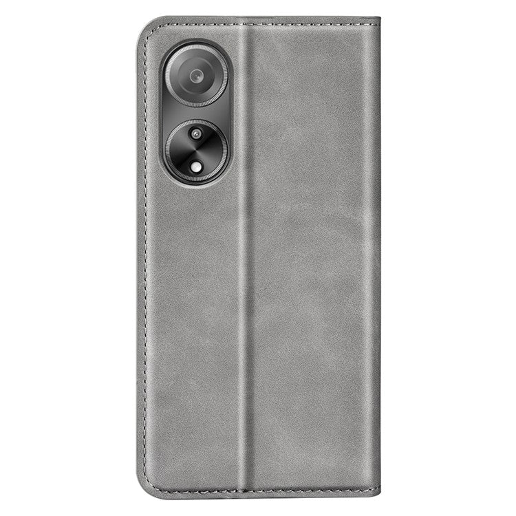Skin-touch Stand Cover for Oppo A1 5G / A98 5G PU Leather Wallet Smartphone Shell Flip Case - Grey