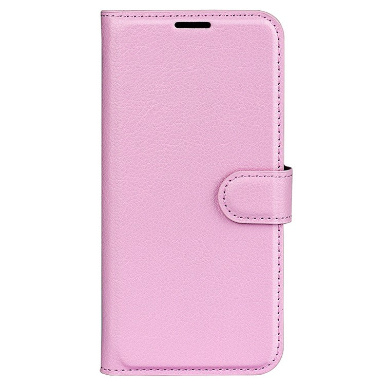 Litchi Texture PU Leather Phone Cover for Oppo Reno10 5G (Global) Wallet Stand Protective Phone Case - Pink