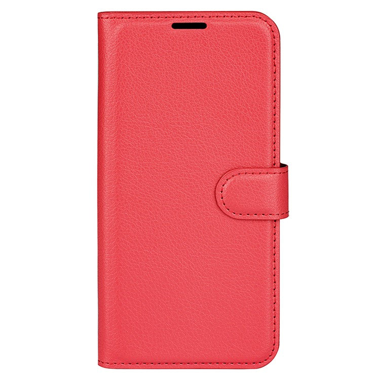 Litchi Texture PU Leather Phone Cover for Oppo Reno10 5G (Global) Wallet Stand Protective Phone Case - Red