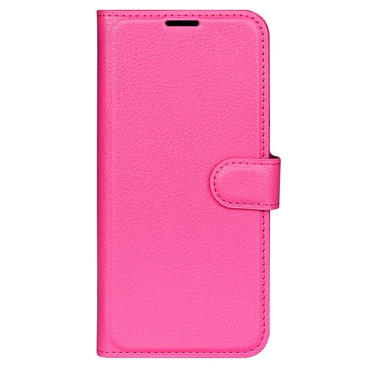 Litchi Texture PU Leather Phone Cover for Oppo Reno10 5G (Global) Wallet Stand Protective Phone Case - Rose