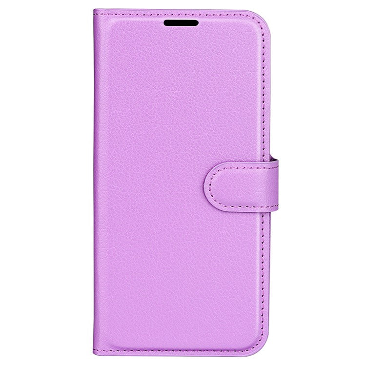 Litchi Texture PU Leather Phone Cover for Oppo Reno10 5G (Global) Wallet Stand Protective Phone Case - Purple