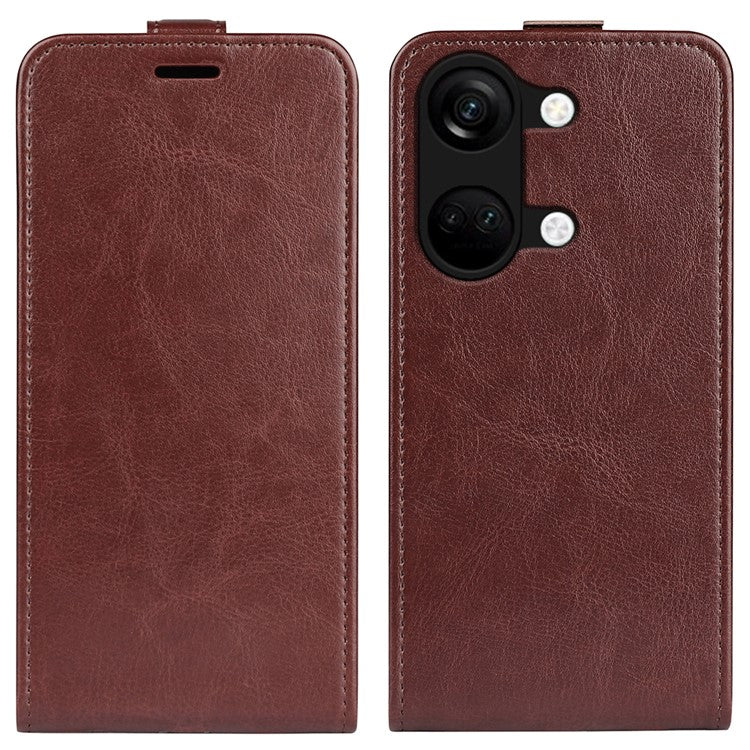 For OnePlus Ace 2V / Nord 3 5G Vertical Flip PU Leather Protective Phone Case Card Slot Cellphone Cover - Brown