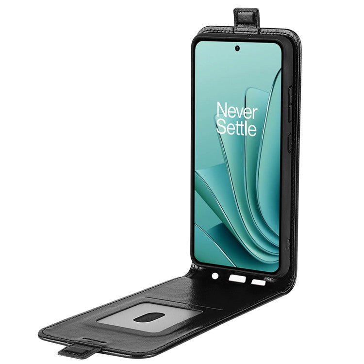 For OnePlus Ace 2V / Nord 3 5G Vertical Flip PU Leather Protective Phone Case Card Slot Cellphone Cover - Black