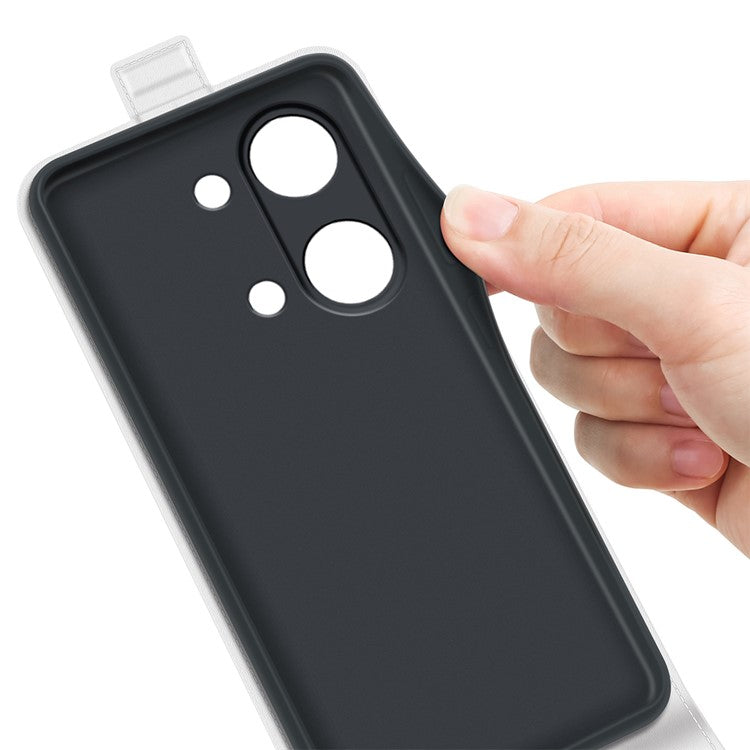 For OnePlus Ace 2V / Nord 3 5G Vertical Flip PU Leather Protective Phone Case Card Slot Cellphone Cover - White