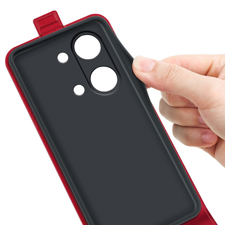 For OnePlus Ace 2V / Nord 3 5G Vertical Flip PU Leather Protective Phone Case Card Slot Cellphone Cover - Red