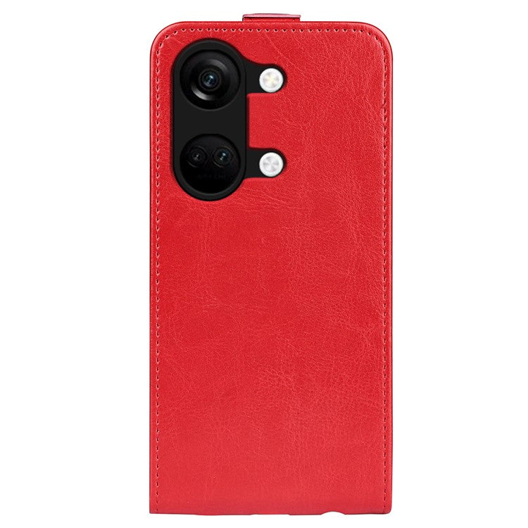 For OnePlus Ace 2V / Nord 3 5G Vertical Flip PU Leather Protective Phone Case Card Slot Cellphone Cover - Red