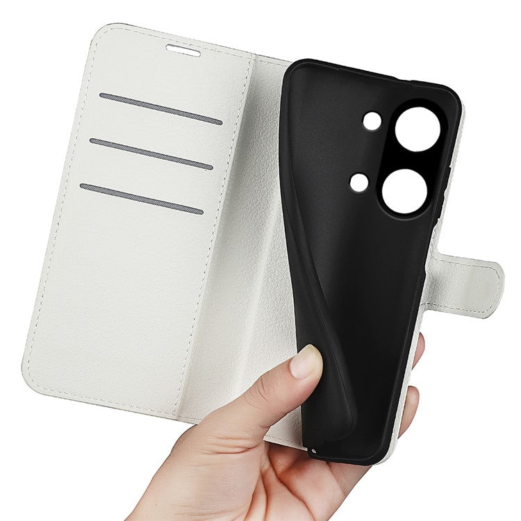 For OnePlus Ace 2V / Nord 3 5G Litchi Texture Wallet PU Leather Phone Case Stand Cover - White
