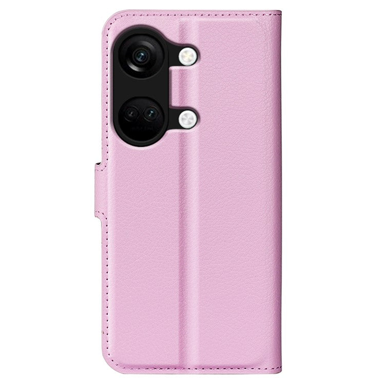 For OnePlus Ace 2V / Nord 3 5G Litchi Texture Wallet PU Leather Phone Case Stand Cover - Pink