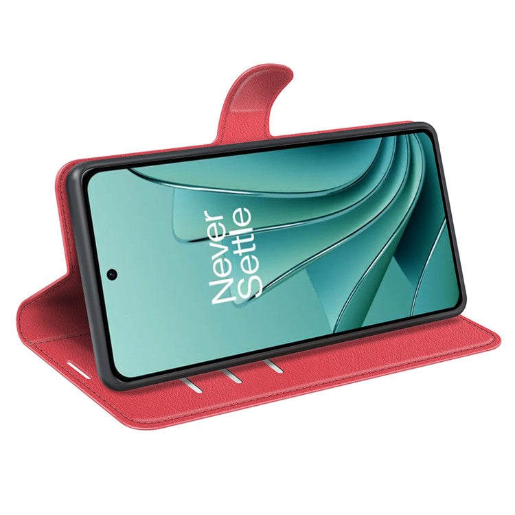 For OnePlus Ace 2V / Nord 3 5G Litchi Texture Wallet PU Leather Phone Case Stand Cover - Red