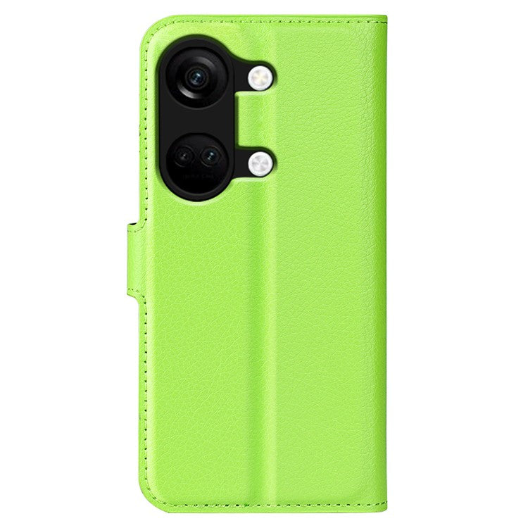 For OnePlus Ace 2V / Nord 3 5G Litchi Texture Wallet PU Leather Phone Case Stand Cover - Green