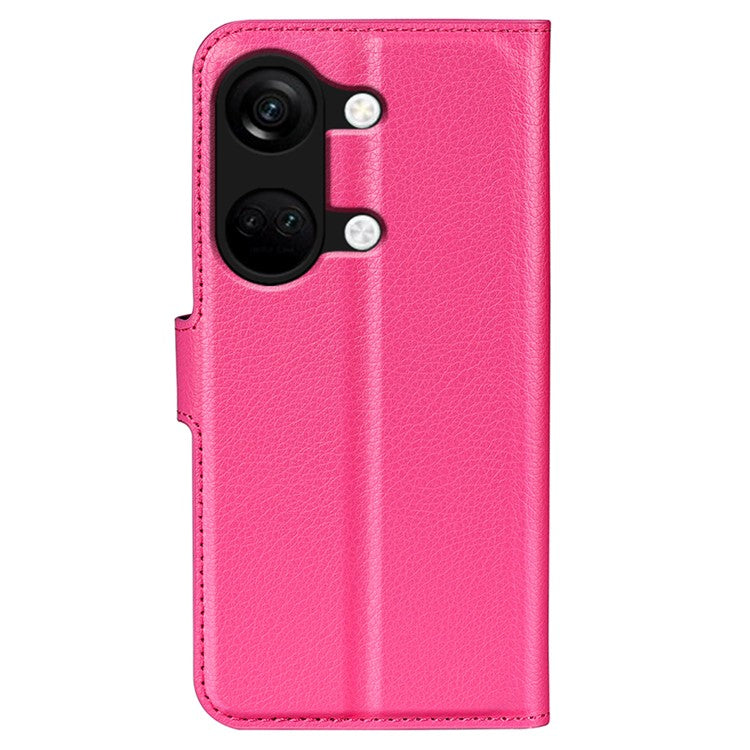 For OnePlus Ace 2V / Nord 3 5G Litchi Texture Wallet PU Leather Phone Case Stand Cover - Rose