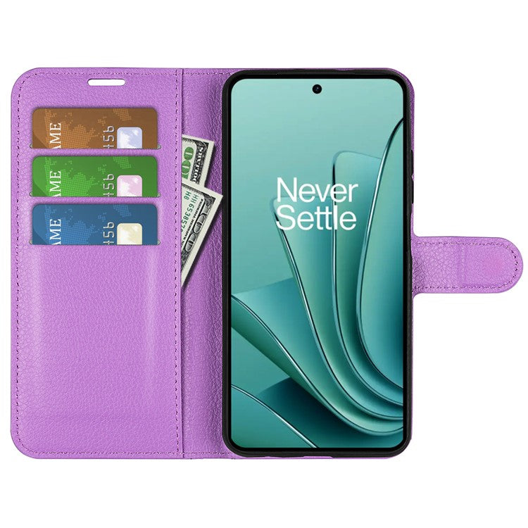 For OnePlus Ace 2V / Nord 3 5G Litchi Texture Wallet PU Leather Phone Case Stand Cover - Purple
