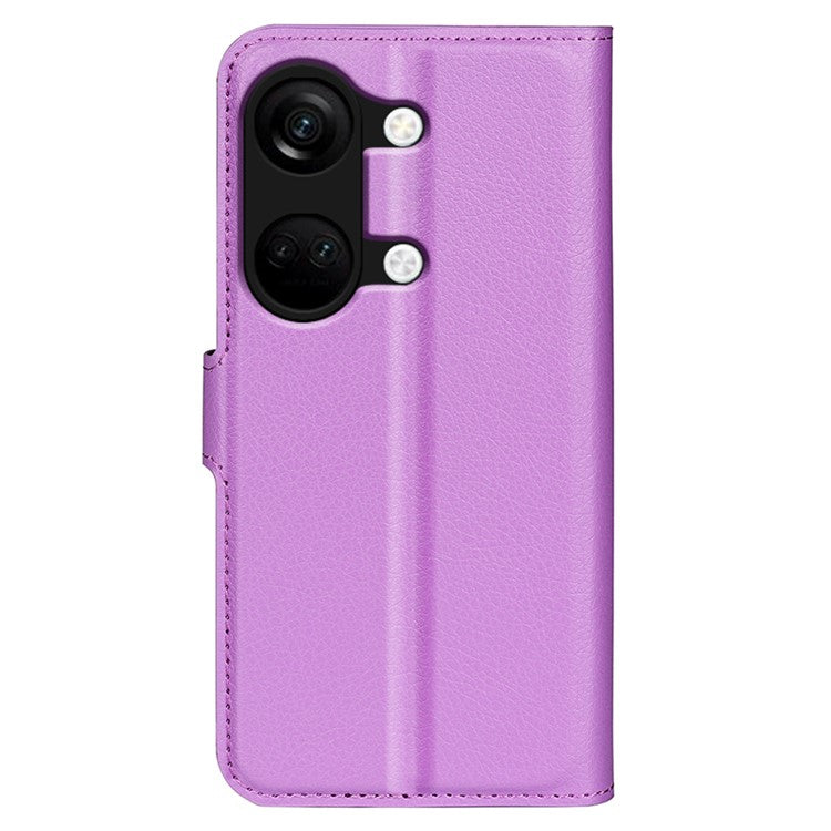 For OnePlus Ace 2V / Nord 3 5G Litchi Texture Wallet PU Leather Phone Case Stand Cover - Purple