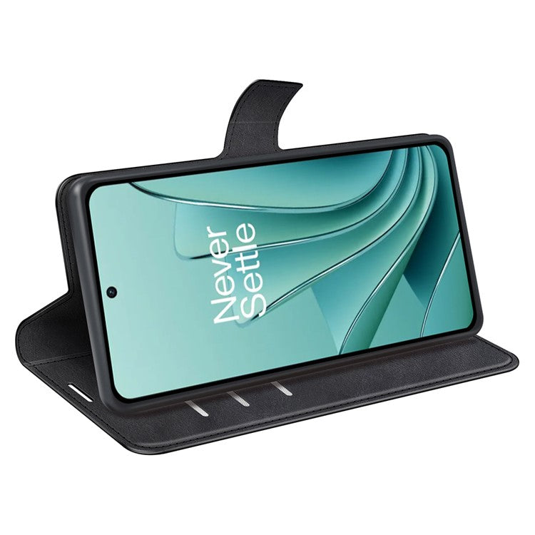 For OnePlus Ace 2V / Nord 3 5G PU Leather Wallet Case Stand Calf Texture Protective Phone Cover - Black