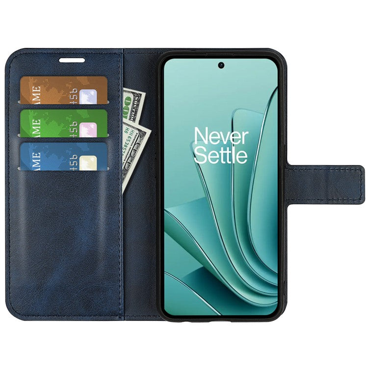 For OnePlus Ace 2V / Nord 3 5G PU Leather Wallet Case Stand Calf Texture Protective Phone Cover - Blue