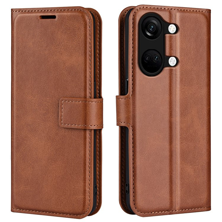For OnePlus Ace 2V / Nord 3 5G PU Leather Wallet Case Stand Calf Texture Protective Phone Cover - Light Brown
