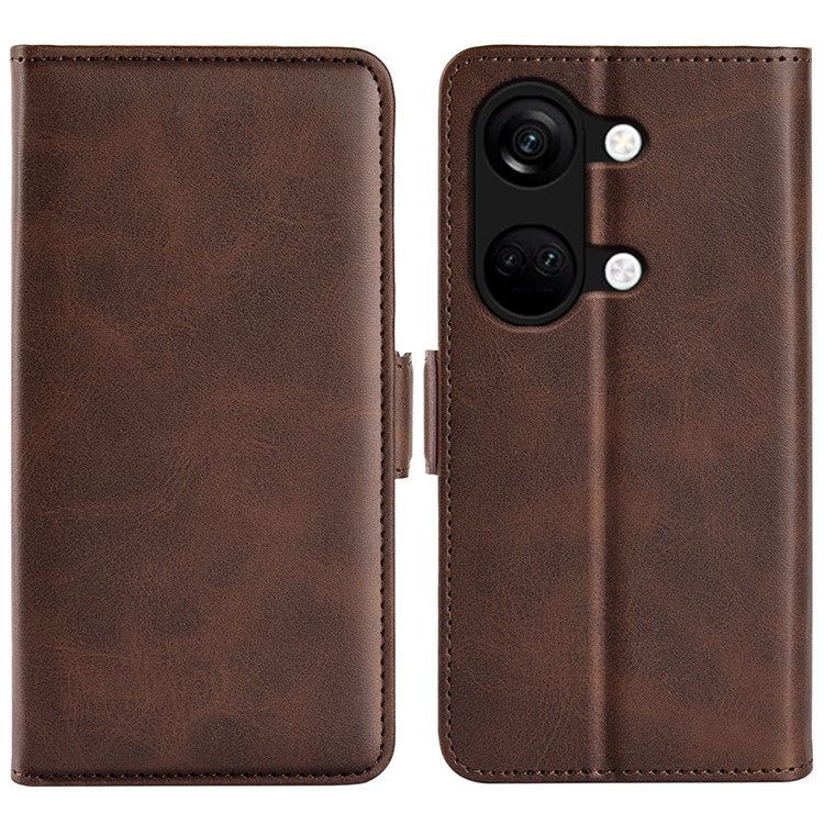 Calf Texture Stand Cover for OnePlus Ace 2V / Nord 3 5G , PU Leather+TPU Wallet Phone Case - Brown