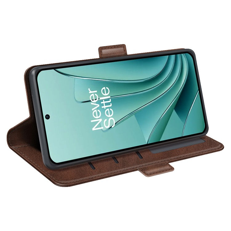 Calf Texture Stand Cover for OnePlus Ace 2V / Nord 3 5G , PU Leather+TPU Wallet Phone Case - Brown