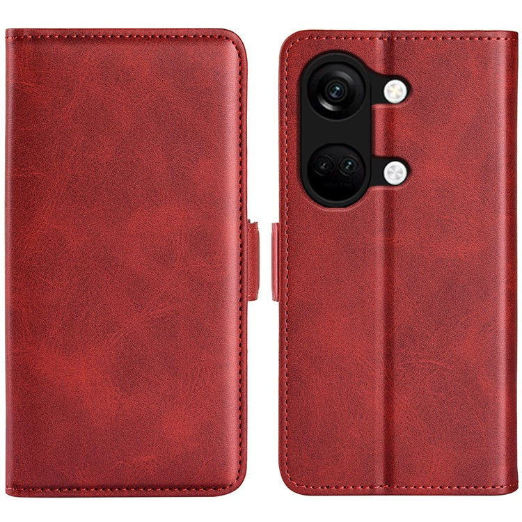 Calf Texture Stand Cover for OnePlus Ace 2V / Nord 3 5G , PU Leather+TPU Wallet Phone Case - Red