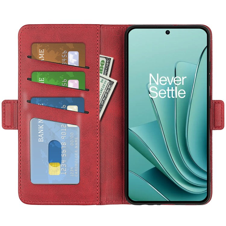Calf Texture Stand Cover for OnePlus Ace 2V / Nord 3 5G , PU Leather+TPU Wallet Phone Case - Red