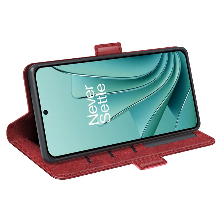 Calf Texture Stand Cover for OnePlus Ace 2V / Nord 3 5G , PU Leather+TPU Wallet Phone Case - Red