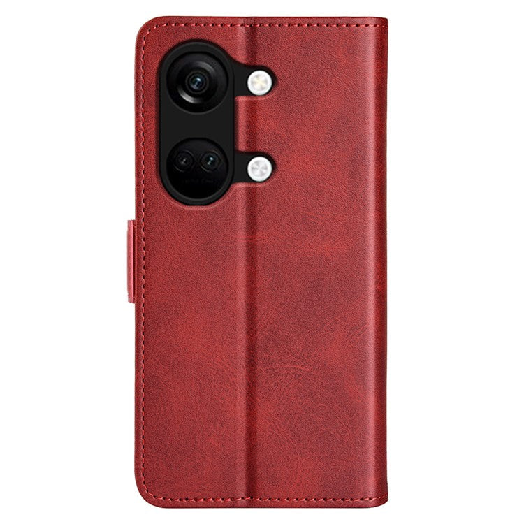 Calf Texture Stand Cover for OnePlus Ace 2V / Nord 3 5G , PU Leather+TPU Wallet Phone Case - Red