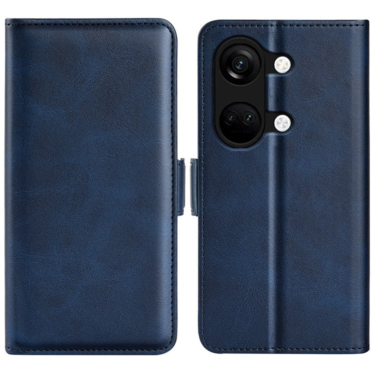 Calf Texture Stand Cover for OnePlus Ace 2V / Nord 3 5G , PU Leather+TPU Wallet Phone Case - Blue