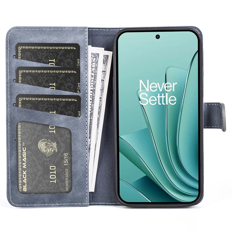 Wallet Shell for OnePlus Ace 2V / Nord 3 5G PU Leather Phone Cover Dual-color Splicing Stand Case - Blue