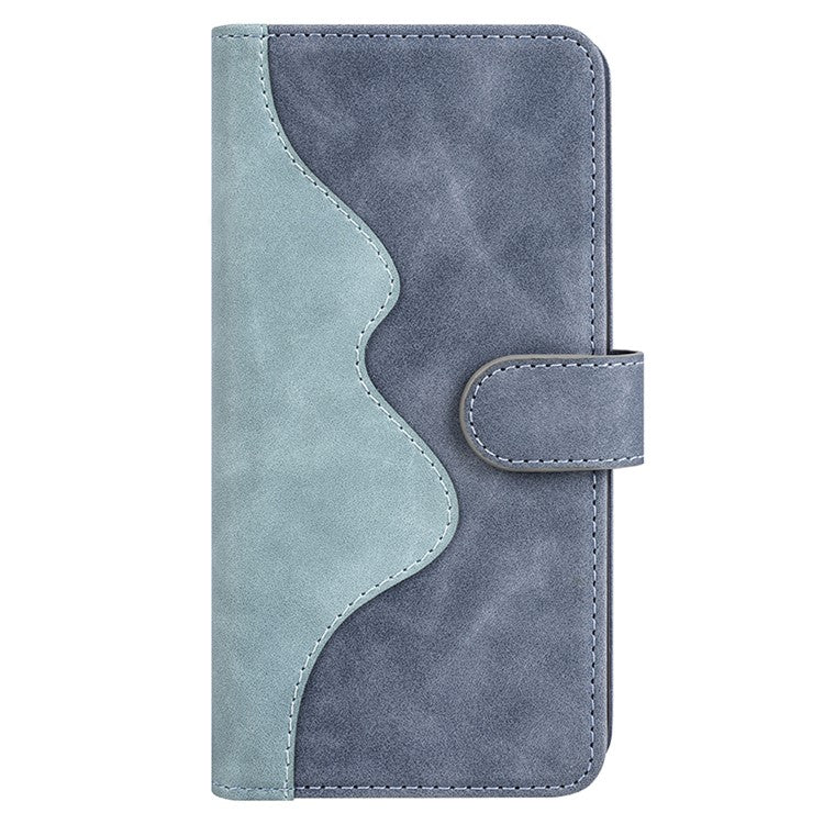Wallet Shell for OnePlus Ace 2V / Nord 3 5G PU Leather Phone Cover Dual-color Splicing Stand Case - Blue