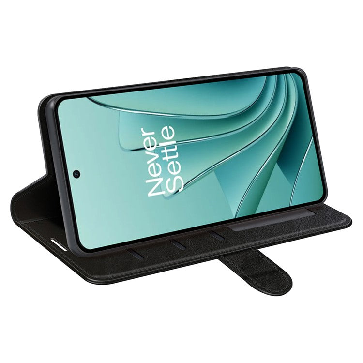 For OnePlus Ace 2V / Nord 3 5G Crazy Horse Texture Phone Wallet Case PU Leather Horizontal Stand Cover - Black